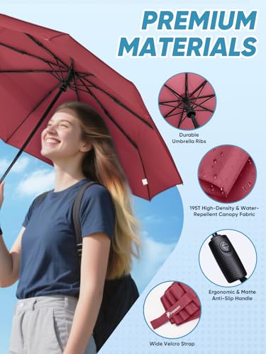 Windproof Travel Umbrellas for Rain and Sun