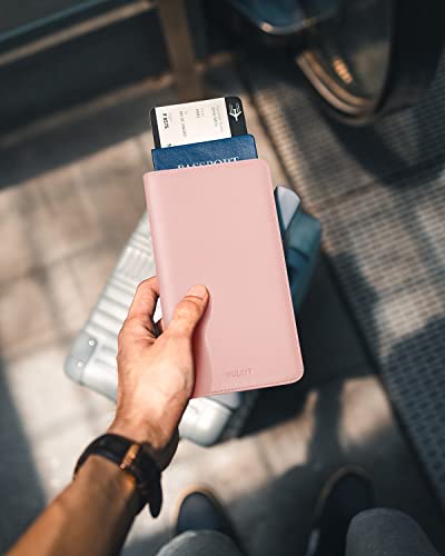 Passport Wallet for Travel RFID Blocking Premium Leather