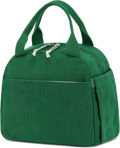 Lunch Bag for Women Men Cute Corduroy Lunch Tote Bags Reusable Insulated Lunch Box Large Capacity Reusable Insulated Cooler for Work Picnic or Travel