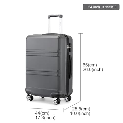 24 Inch Luggage Suitcase with Spinner Wheels TSA Lock