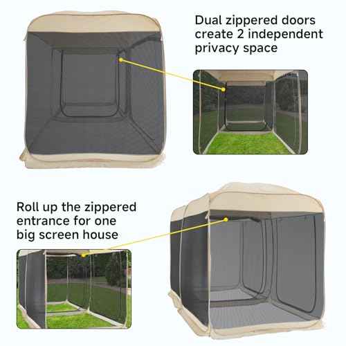 Screen House Room 2024 Upgraded 2 in 1 Screen Tent PoP Up Gazebo® with Mesh Mosquito Netting