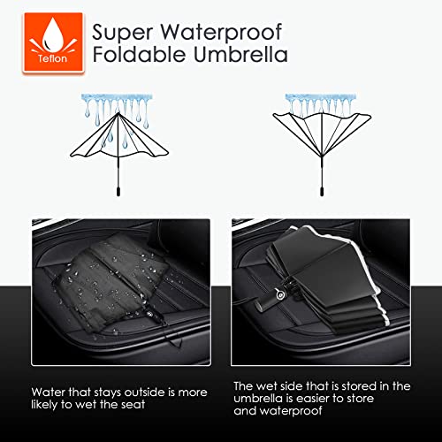 Inverted Umbrella Large Windproof Umbrellas for Rain Sun Travel Umbrella Compact with Reflective Stripe