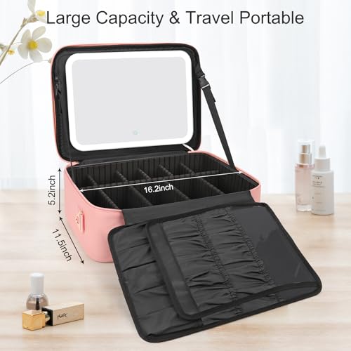 Makeup Bag with LED Mirror