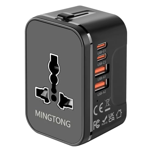 Universal Travel Adapter Fast Charge International Power Plug Adapter 4 USB