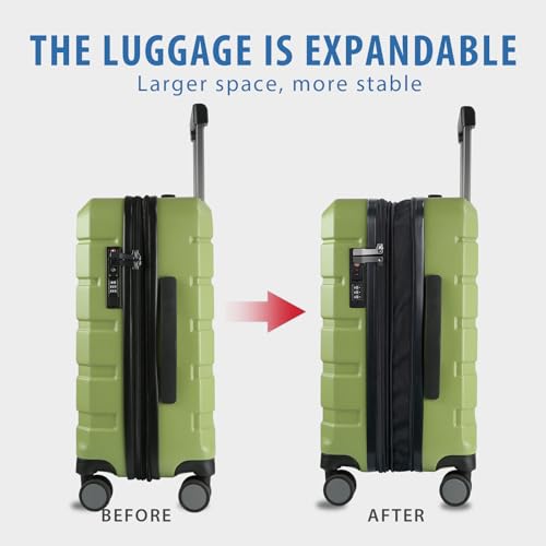 Hardside Expandable Carry On Luggage with Spinner Wheels & Built