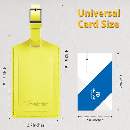 4 Pack Leather Luggage Tags for Suitcases Travel Labels (4 Count)