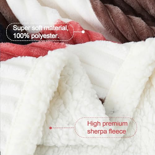 Sherpa Blanket Twin Plaid Thick Bed Blanket
