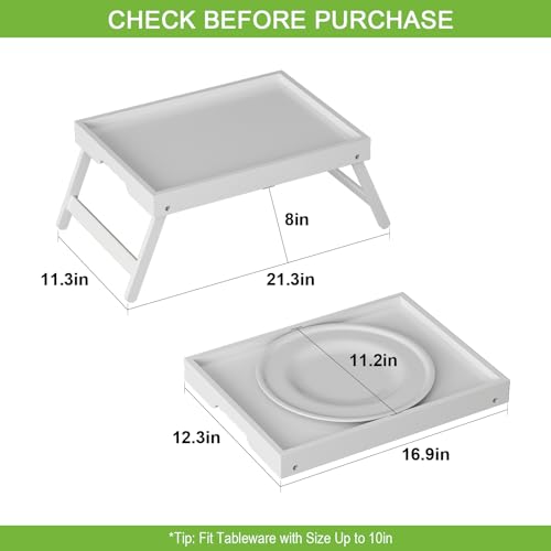 Bamboo Bed Tray Table with Folding Legs