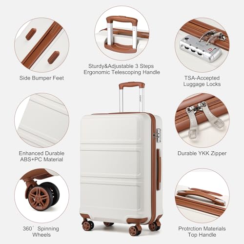 Suitcase Set 3 Piece Luggage Set Expandable with Spinner Wheels (6 Count)