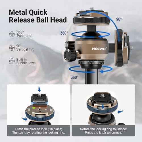 LITETRIP Carbon Fiber Travel Tripod with Pan Tilt Low Profile Ball Head