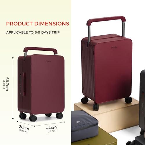 Balance 24" Wide Handle Suitcase Hardside Zipperless Luggage Red