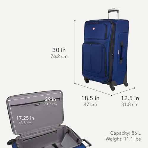 Sion Softside Expandable Spinner Luggage Durable Lightweight Travel Suitcase