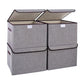 Large 22 Quart Linen Fabric Foldable Storage Bin Cube Organizer Basket with Flip (4 Count)