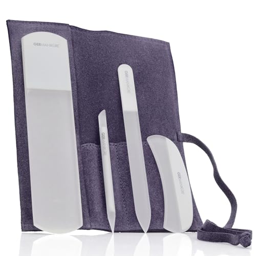 4pc Gray Glass Nail & Pedicure File Set