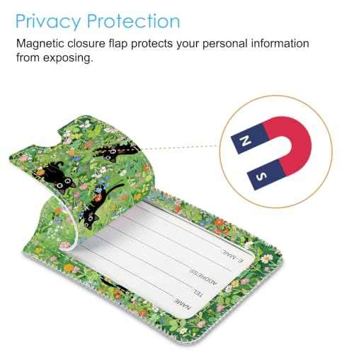 Luggage Tags Privacy Cover ID Label for Travel Bag Suitcase (2 Count)
