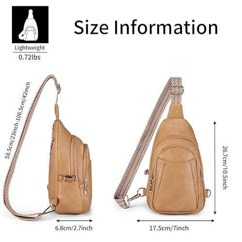 Crossbody Bags for Women Anti Theft Vegan Leather Sling Bag RFID Blocking Chest Bag for Travel