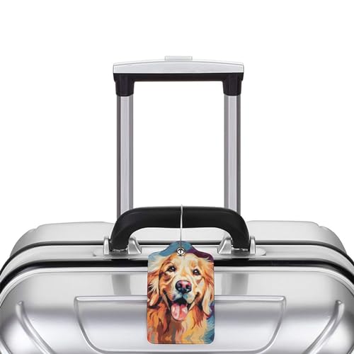 Dog Leather Luggage Tag with Stainless Steel Ring