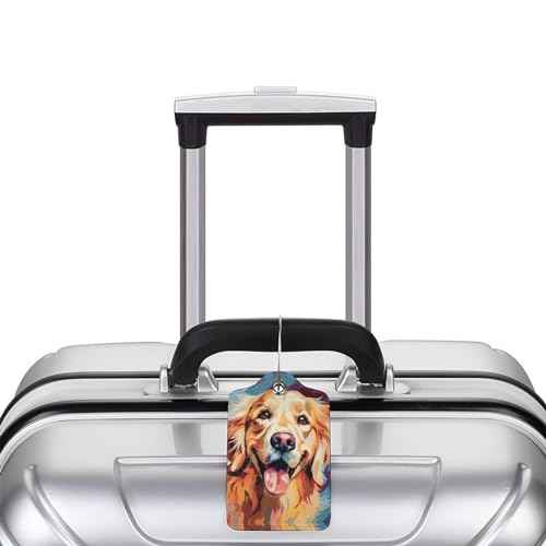 Dog Leather Luggage Tag with Stainless Steel Ring