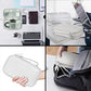 PU Leather Cable Organizer Double Layer Travel Pouch
