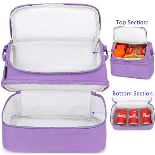 Double Decker Cooler Insulated Lunch Bag Large Tote for Boys