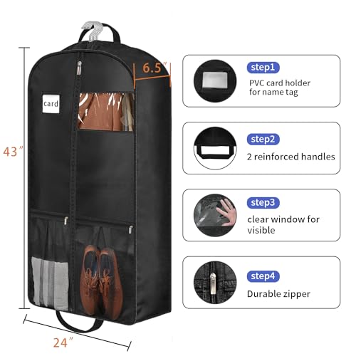 43" Heavy Duty Garment Bags Suit Bags Travel