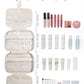 Striped Travel Toiletry Bag for Women Large Hanging Makeup Bag Organizer Toiletries Bag for Full Size Essentials Accessories Cosmetics