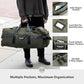 45/80/100L Rolling Duffel Bag with Wheels, X-Large Durable Travel Duffle + Toiletry Bag, Heavy Duty, Packable with Shoulder Straps- Use as Luggage or Backpack, Men/Women (Green)