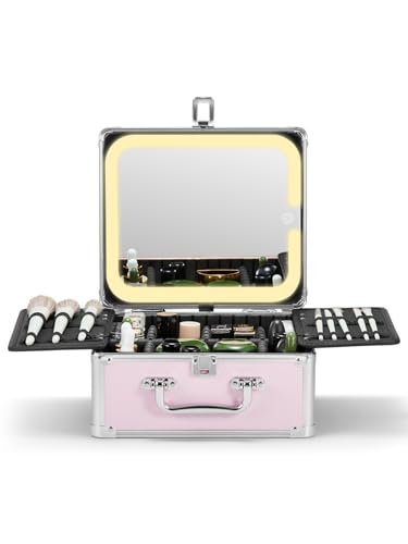 Makeup Box with Detachable Magnetic LED Mirror
