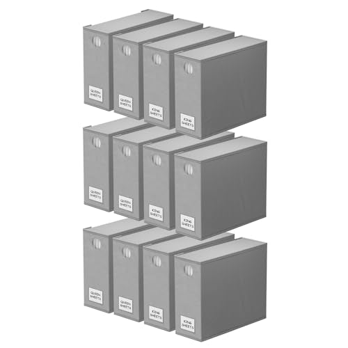12 Pack Bed Sheet Organizers and Storage (12 Count)