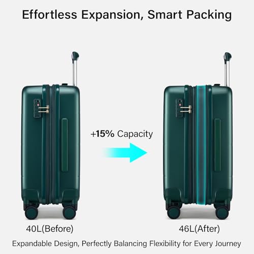 Carry On Luggage 22x14x9 Airline Approved Hardside 20 Inch Suitcase
