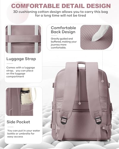 Travel Backpack Carry On for Women Man Gym Backpacks with Laptop Compartment Mochila de Viaje Teacher Personal Item Backpack Rucksack Airplane Accessories Must Haves Pink Purple Small