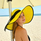 Womens Bowknot Straw Hat Foldable Beach Sun Hat Roll up UPF 50+