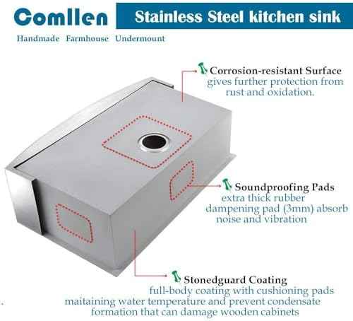 Commercial 30x20 Inch 304 Stainless Steel Farmhouse Sink