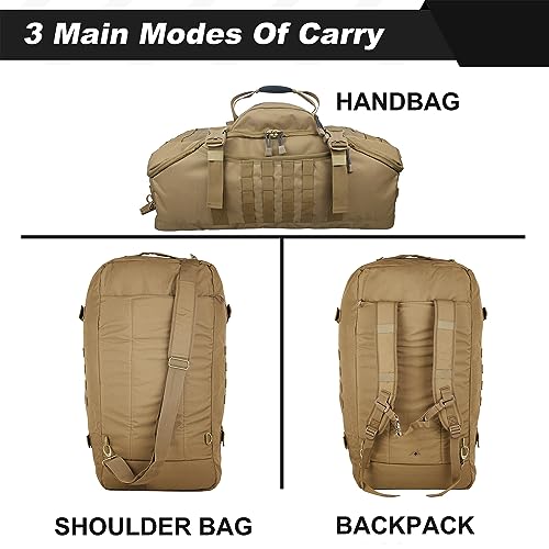 3 In 1 Tactical 30L Military Backpack Travel Duffle Bag for Weekender Gym Workout Deployment