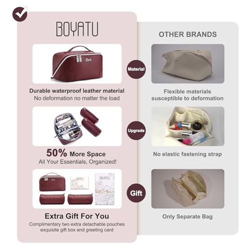Travel Makeup Bag Cosmetic Bags for Women (3 Count)