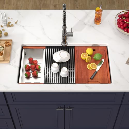 33 Inch Black Undermount Granite Composite Kitchen Sink