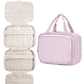 Striped Hanging Toiletry Bag for Women Travel Makeup Bag Organizer Toiletries Bag for Travel Size Essentials Accessories Cosmetics