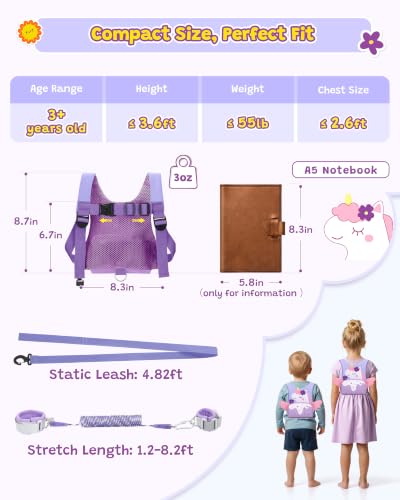 3 in 1 Toddler Harness Leash with Key Lock for Girls Cute Unicorn