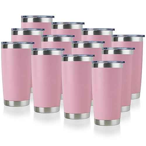 20oz Stainless Steel Tumbler Bulk with Lid (12 Count)