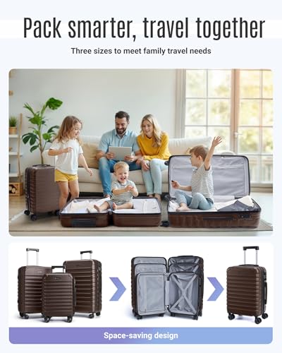 Luggage Sets 3 Pcs Suitcase with Wheels (3 Count)