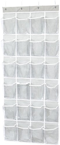 24 Pockets Large Clear Over the Door Shoe Organizer