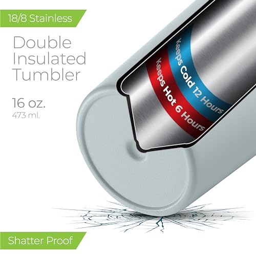 16 oz Insulated Coffee Tumbler with Leakproof Lid