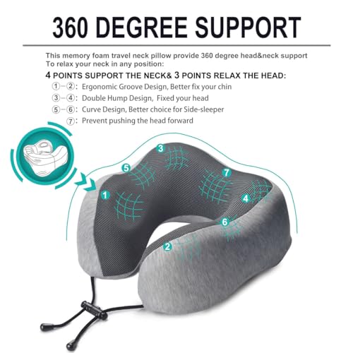 Neck Pillow for Travel with Travel Pouch