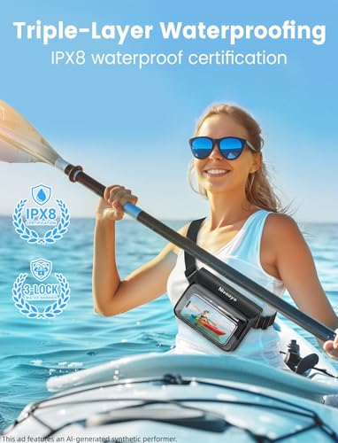 IPX8 Floating Waterproof Fanny Pack Holds Phone (2 Count)