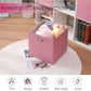 13x13x13 Inch Foldable Cube Storage Bins with Metal Handles (4 Count)