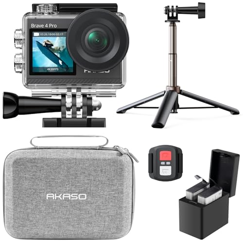 Brave 4 Pro Action Camera with Selfie Stick Tripod Carry Bag Bundle