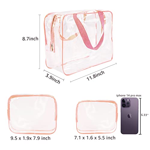 4Pcs Crystal Clear PVC Travel Toiletry Bag Kit for Women Men (4 Count)