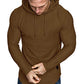 Mens Fashion Athletic Hoodies Sport Sweatshirt Solid Color Fleece Pullover Brown Large