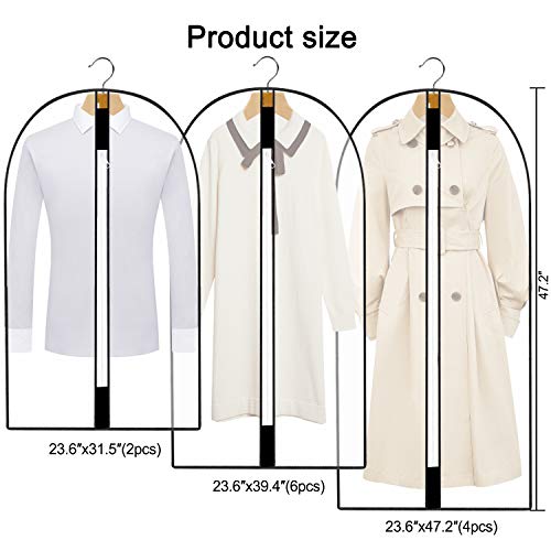 12 Pack Breathable Clothes Covers with Zip