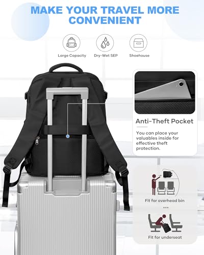 Travel Backpack Carry On for Women Man Gym Backpack with Laptop Compartment Mochila de Viaje Teacher Personal Item Backpacks Rucksack Airplane Accessories Must Haves